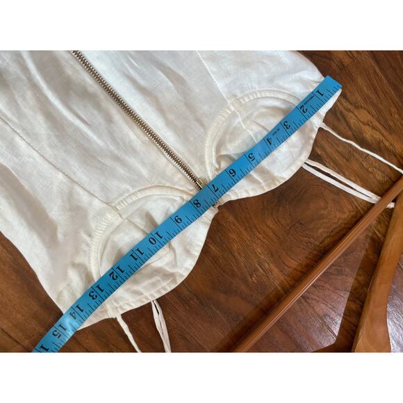 INDAH Karina Mini Dress White Linen SEXY BEACH VACATION RESORT Small S Bustier - Picture 7 of 9